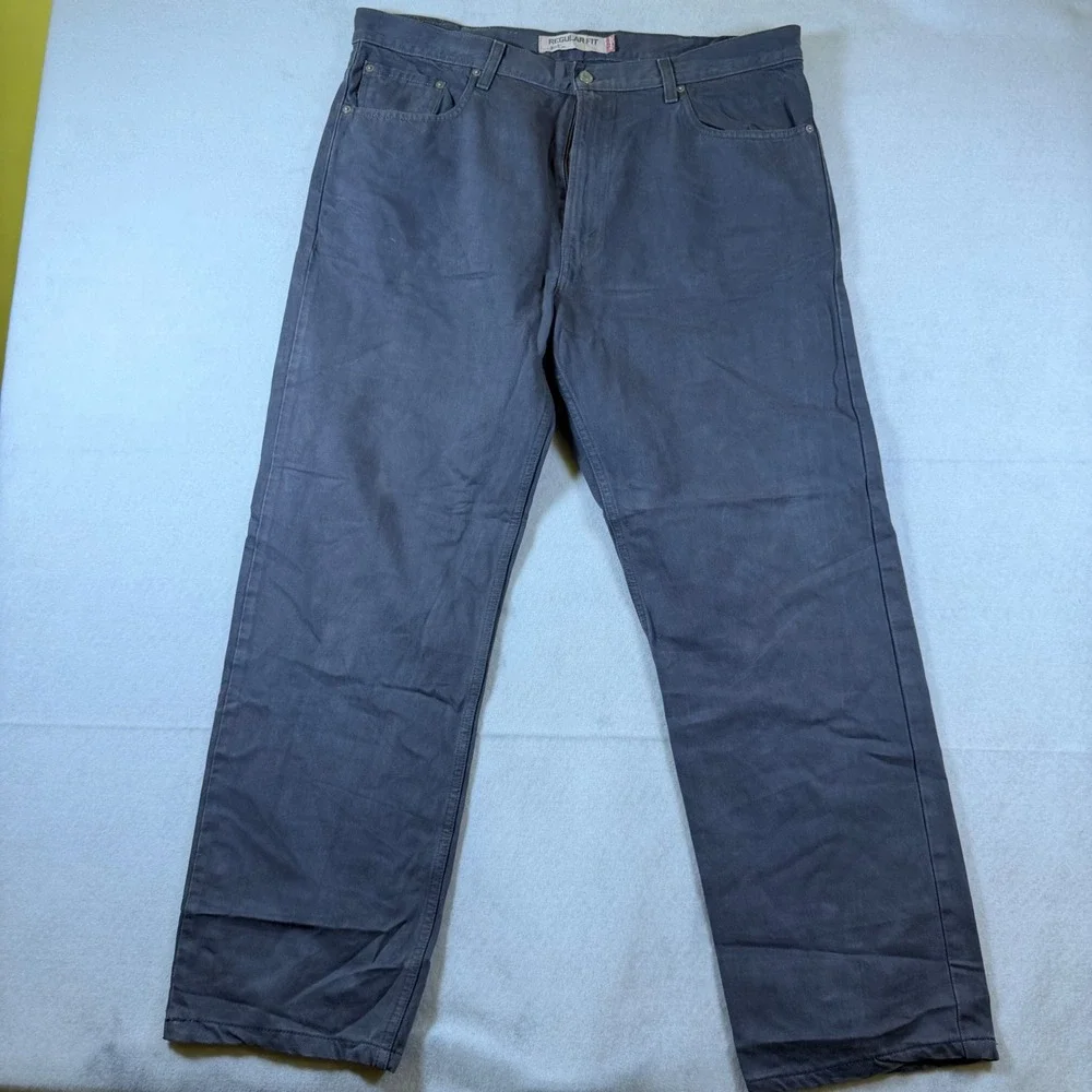 Levis 505‎ Regular Fit Mens Charcoal Gray Straight Leg Denim Jeans 40x32